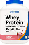 Nutricost Whey Protein Concentrate (Strawberry Milkshake) 5LBS - Gluten Free & Non-GMO