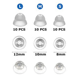 30 Pcs Dome Hearing Aid Silicone Hearing Aid Domes Hearing Aid Power Domes Medium Power Domes Small Close Domes Ear Tips Hearing Direct Domes Large Power Dome for Hearing Resound Accessories(White)