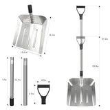 Aluminum Snow Shovel for Car Truck Long Handle 35inch,Garden Spade Shovel for Digging with Detachable Shovel Handle and Wide Flat Head,Orange