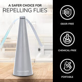 MODERN LYFE Fly Fan for Tables - USB or AA Battery Powered - Fly Repellent for Outdoor Dining Or Food at Parties, Restaurants, Outdoor Table, Fly Swatter, Keep Flies Away (Light Grey - 2 Pack)