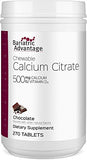 Bariatric Advantage Calcium Citrate Chewable 500 mg - for Bariatric Surgery Patients - High-Potency, Easy-Digest Tablets - Calcium Citrate - Bone Strength Supplements* - 270 Count - Chocolate