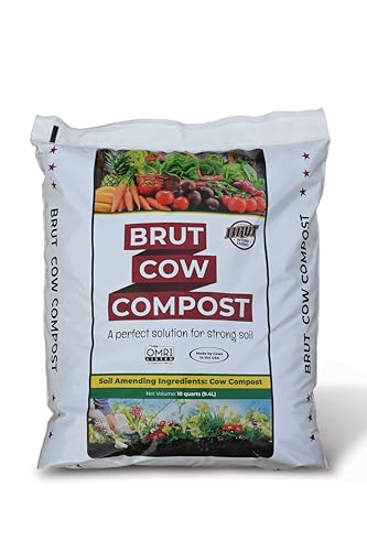 Brut Cow Compost - 12 Lb - Nutrient-Rich Fertilizer for Thriving Gardens - Safe, Pure, and Effective