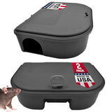 Exterminator’s Choice - Mice Bait Station - Includes Two Small Bait Station and One Key - Heavy Duty Bait Box for Mice and Other Pests - Durable and Discreet