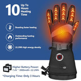 LATITOP Heated Gloves for Men Women, 7.4V 22.2WH Rechargeable Battery Heated Ski Gloves, Full Touchscreen & Waterproof Windproof, Up to 10H Heating for Winter Outdoor Work Skiing Hiking Snowmobile, L