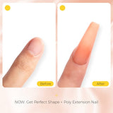 BURANO Poly Nail Extension Gel, 60ml Builder Gel Poly Extension Gel Trendy Nail Gel Builder for Nails (Nude)