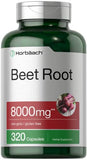 Beet Root Powder Capsules 8000mg | 320 Pills | Non-GMO, Gluten Free Formula | High Potency Herbal Extract Supplement | by Horbaach