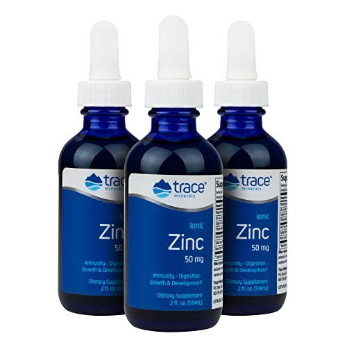 Trace Minerals | Liquid Ionic Zinc | 50 mg Zinc with Magnesium | Supports Immune System, Digestion, Growth, & Development | for Kids and Adults | 135 Servings, 2 fl oz (3 Pack)