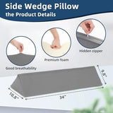 TYYIHUA 34" Wedge Pillow for Side Sleeping,Side Wedge Pillow,Bed Wedges & Body Positioners for Side Sleeper,Back Support,Reducing Snoring,Preventing Bedsores,Training for Side Sleeping