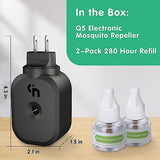 Q5 Mosquito Repellent Indoor Use with 2-Pack 280 Hr Repellent Refills, Electronic Mosquito Repeller Plug in, Highly Effective, DEET-Free, for Home, Bedroom, Office, Kitchen (Black)