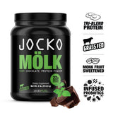 Jocko Mölk Whey Protein Powder (Mint Chocolate) - Keto, Probiotics, Grass Fed, Digestive Enzymes, Amino Acids, Sugar Free Monk Fruit Blend - Supports Muscle Recovery & Growth - 31 Servings (2lb Tub)