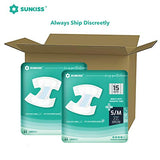 SUNKISS TrustPlus Adult Diapers with Maximum Absorbency, Disposable Incontinence Briefs with Tabs for Men and Women, Maximum Overnight Absorbency, Leak Protection, Small/Medium, 15 Count