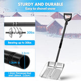 CALCHELE Snow Shovel for Car Driveway Snow Removal 47Inch Heavy Duty Portable Metal Car Snow Shovels for Garden, Camping, Car