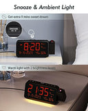 Projection Alarm Clock for Bedroom, Digital Clock with Date and Day of Week for Elderly, Temperature&Humidity, Dual Alarm with Weekday/Weekend Mode, TypeC&USB Charger, Snooze&Backlight, Battery Backup