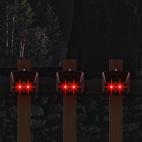 Solar Animal Repeller Predator Lights Deterrent for Coyote Fox Skunk Raccoon Rabbit Cat Dog Deer Repellent Devices Outdoor for Chicken Coop Yard Farm Garden, IP44 Waterproof, 8 Pack