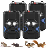 4 Pack Under Hood Rodent Repellent for Cars Ultrasonic pest Repeller Battery Operated with Strobe Light To Scare Away Rodent Mice Squirrel Repellent for CarEngine Truck RV Warehouse Vehicle Protection