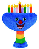 Aviv Judaica Plush Hanukkah Menorah - Musical Menorah Plays 2 Classic Hanukkah Melodies Includes Removable Candles & Candle Bag