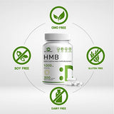 Ultra Strength HMB Supplements 1000mg Per Serving, 300 Capsules | Third Party Tested | Supports Muscle Growth, Retention & Lean Muscle Mass | Fast Workout Recovery