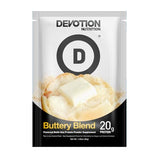 Devotion Nutrition Protein Powder Blend | Gluten Free, Keto Friendly, No Added Sugars | 1g MCT | 20g Whey & Micellar Protein | 12 Single Serving Packets (Buttery Blend)