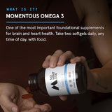 Momentous Omega-3 1600mg Daily Fish Oil Supplement with EPA and DHA - for Men & Women - Supports Joint Health - NSF Certified for Sport (30 Servings)