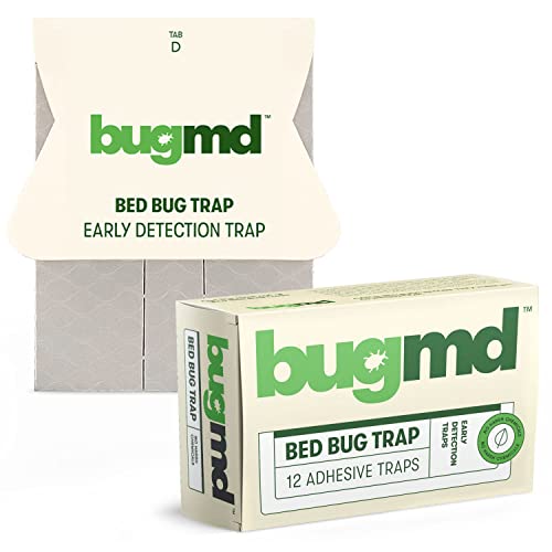 BugMD Bed Bug Trap (1 Pack, 12 Traps) - Interceptors, Bed Bug Prevention, Glue Traps, Insect Trap Indoor, Bed Bug Sticky Traps