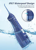 Water Dental Flosser Cordless for Teeth Cleaning - 4 Modes Oral Irrigator 300ML Braces Flossers Cleaner, Rechargeable Portable IPX7 Waterproof Powerful Battery for Travel Home