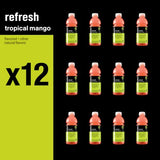 vitaminwater refresh electrolyte enhanced water w/ vitamins, tropical mango drinks, 20 fl oz, 12 Pack