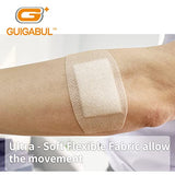 Silicone Adhesive Bandages for Elderly Sensitive Skin - Painless Removal 2''x4'' Extra Large 15 Counts Waterproof and 15 Counts Flexible Fabric Bandages by G+ GUIGABUL - Hypoallergenic - Latex Free