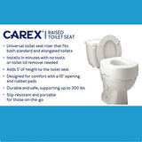 Carex Toilet Seat Riser - Adds 5 Inch of Height to Toilet - Raised Toilet Seat With 300 Pound Weight Capacity - Slip-Resistant (White)