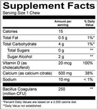 BariatricPal Sugar-Free Calcium Citrate Soft Chews 500mg with Probiotics (90 Count) - Chocolate Mint