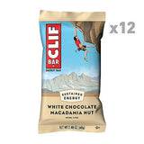 CLIF BAR - White Chocolate Macadamia Nut Flavor - Made with Organic Oats - Non-GMO - Plant Based - Energy Bars - 2.4 oz. (12 Pack)