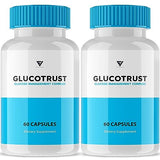 (2 Pack) Glucotrust Capsules, Gluco Trust Blood-Sugar Pills Original - Glucotrust Reviews Supplement Maximum Edge Advanced Formula Gluctrust Tablets Glucose Complex Balance Health (120 Capsules)