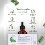 HBNO Pine Needle Essential Oil - Huge 4 oz (120ml) Value Size - Natural Pine Needle Oil, Steam Distilled - Perfect for Cleaning, Aromatherapy, DIY, Soap & Diffuser - Pine Needle Essential Oils