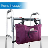 RMS Walker Bag with Soft Cooler - Water Resistant Tote with Temperature Controlled Thermal Compartment, Universal Fit for Walkers, Scooters or Rollator Walkers (Wine)