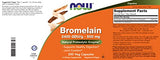 Now Bromelain 500 mg, 200 Veg Capsules - Natural Pineapple, Proteolytic Enzyme Supplement, 2400 GDU