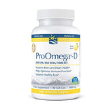 Nordic Naturals ProOmega-D, Lemon Flavor - 90 Soft Gels - 1280 mg Omega-3 + 1000 IU D3 - High-Potency Fish Oil - EPA & DHA - Brain, Eye, Heart, Joint, & Immune Health - Non-GMO - 45 Servings