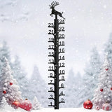 24 inch Elk Snow Gauge Outdoor, Iron Art Snow Measuring Gauge,Winter Snowflake Snow Measuring Stick, Xmas Snow Depth Measure Rod for Yard, Lawn, and Garden,Snow Ruler Christmas Decorative Gift