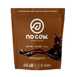 No Cow Vegan Protein Powder, Chocolate, 20g Plant Based Protein, Recyclable Bag, Dairy Free, Soy Free, No Sugar Added, Keto Friendly, Gluten Free, Naturally Sweetened, Non GMO, Kosher, 1.74 Pound