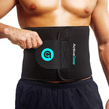 ActiveGear Waist Trimmer Belt for Stomach and Back Lumbar Support, Medium: 8" x 42" - Blue