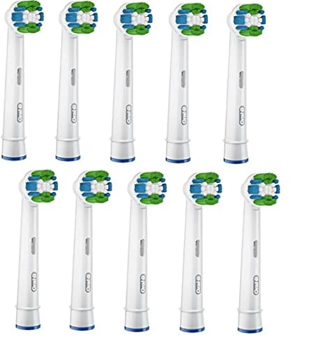 Genuine Original Oral-B Braun Precision Clean Replacement Rechargeable Toothbrush Heads (10 Count) - International Version, German Packaging