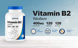 Nutricost Vitamin B2 (Riboflavin) 400mg, 120 Capsules (2 Bottles)