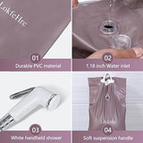 LOKFEHRE Bedside Shower Water Bag - 2.5 GL Portable Water Shower Bag For Hair Washing In Bed. Use with Inflatable Shampoo Basin, Inflatable Hair Washing Basin, Inflatable Bathtub For Elderly (Brown)