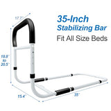 KingPavonini Bed Side Assist Handle Bar Safety Rail for Elderly Adults - Medical Bed Mobility Assistant Bar with Free Storage Bag and Fixing Strap, Support Up to 400lbs