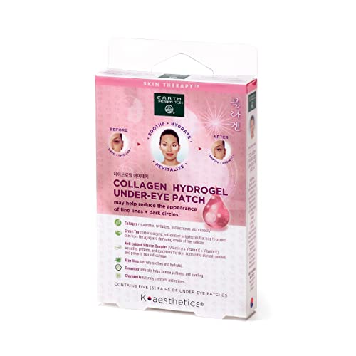 Earth Therapeutics Hydrogel Collagen Under-Eye Patches – Reduce Wrinkles, Puffy Eyes, Dark Circles – Revitalize & Refresh your Skin - 5 Pairs (10 patches)