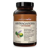 NatureWise Ashwagandha for Stress | Calming KSM-66 Herbal Supplement Extract + GABA, L-Theanine, Rhodiola Rosea, Light Brown, 60 Count