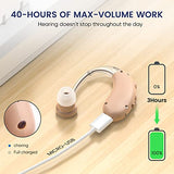 Hearing Aids for Seniors Rechargeable with Noise Cancelling, COOCEER Adults Hearing Amplifiers with Volume Control, 40-Hours of Use on One Charge, Cleaning Kit, Domes, Case and Charge Cable (Single)