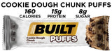 Built Bar 12 Pack High Protein Energy Bars | Chocolate Covered Cookie Dough | Low Carb | Low Calorie | Low Sugar | Delicious Protien | Healthy Snack (Cookie Dough Puffs)