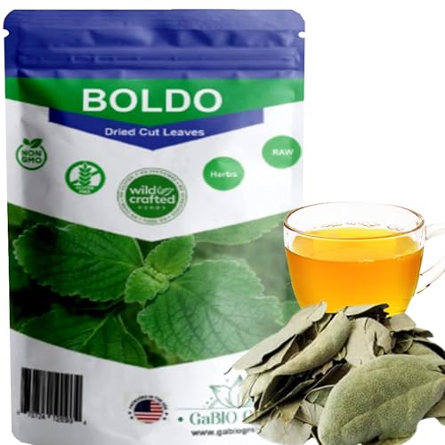 Boldo Dried Leaves, whole Boldo Leaf, 100% Natural Detox, 1/2 pound / 8oz Hojas De Boldo, Peumus Boldus Herbal Tea, Boldo Tea, Packaged in The USA (8oz)