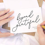 Bliss Collections Beyond Grateful Thank You Cards with Envelopes, Pack of 25, 4x6 Folded, Tented, Bulk, Perfect for: Wedding, Bridal Shower, Baby Shower, Birthday, or just to say thanks!