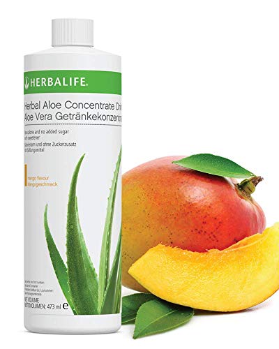 Herbalife Aloe Concentrate Pint: Mango Flavor 16 FL Oz (473 ml) for Digestive Health with Premium-Quality Aloe, Gluten-Free, 0 Calories, 0 Sugar, Naturally Flavored