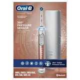 Oral-B 7500 Electric Toothbrush, Rose Gold with 4 Brush Heads and Travel Case - Visible Pressure Sensor to Protect Gums - 5 Cleaning Modes - 2 Minute Timer
